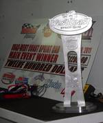 USAC West Coast 360's 1st trophy. Won by Bud Kaeding at Tulare March 2011